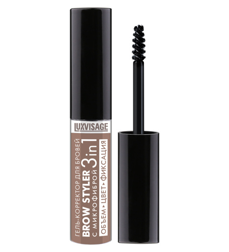 LUXVISAGE гель-корректор д/бровей с микрофиброй brow styler 3в1 т.02